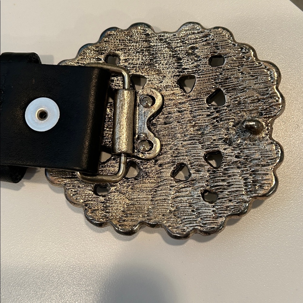 Vintage Leatherock Western Inspired Leather Belt with studs and rhinestones - Picture 5 of 5